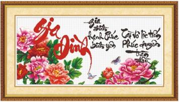 Tranh thêu chữ thập gia đình